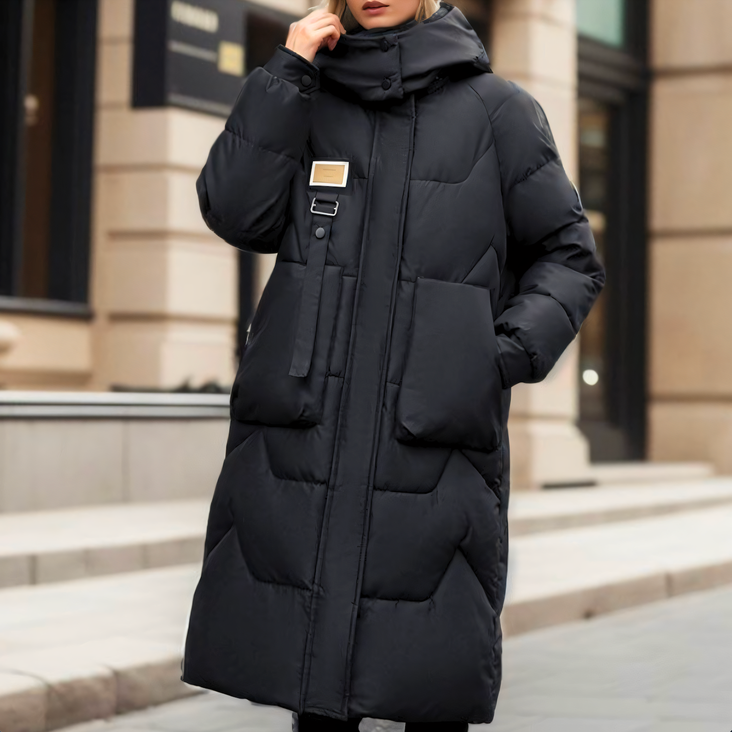 Norvia – Long Puffer Coat With Quilted Padding