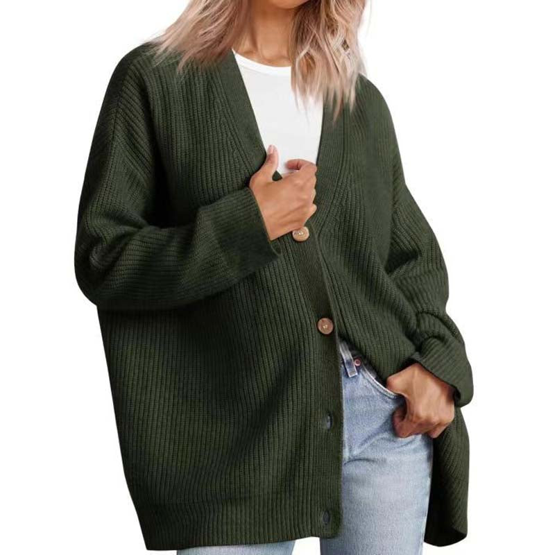 Alvara – Casual Knitted Cardigan With Ribbed Texture and Button Front