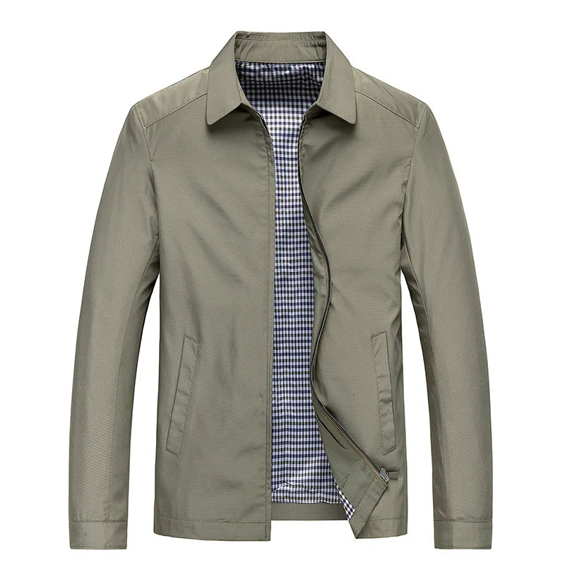Liam – Lightweight Jacket with Fold-Over Collar and Zipper Closure