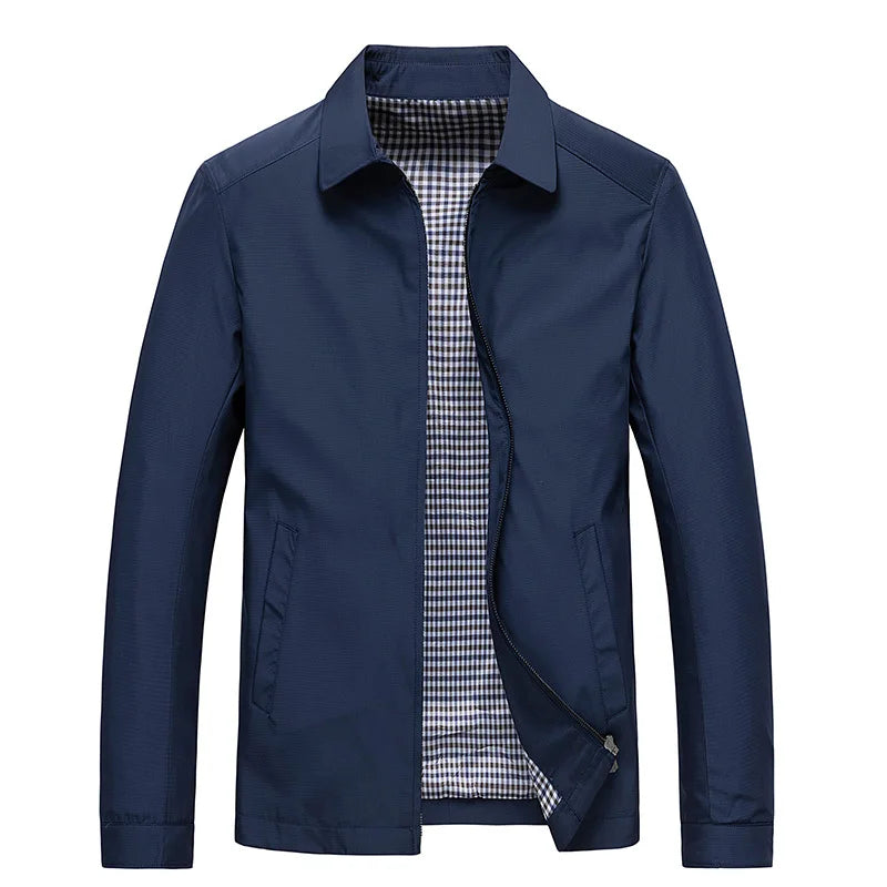 Liam – Lightweight Jacket with Fold-Over Collar and Zipper Closure