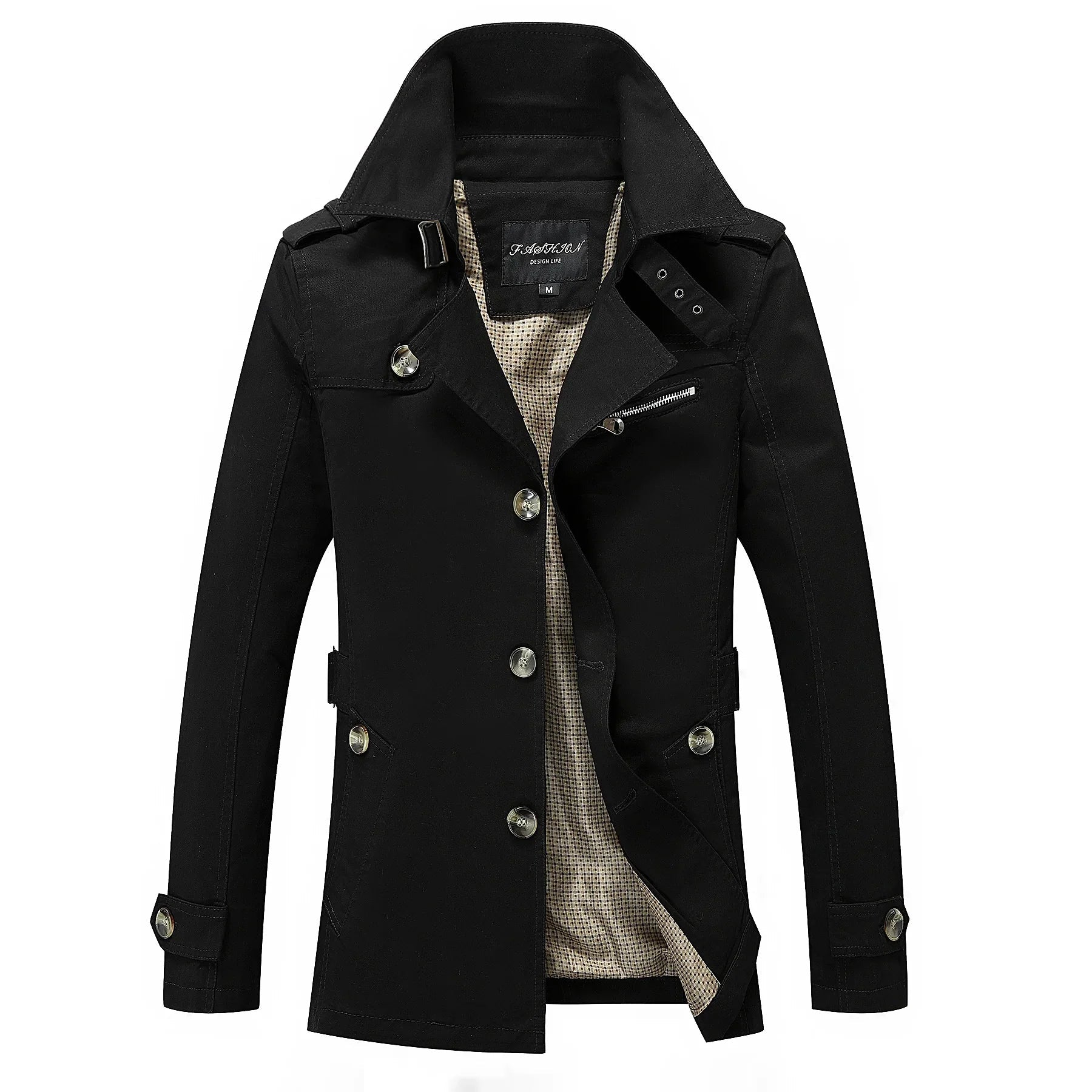 Victor - Long Trench Coat With Tailored Design