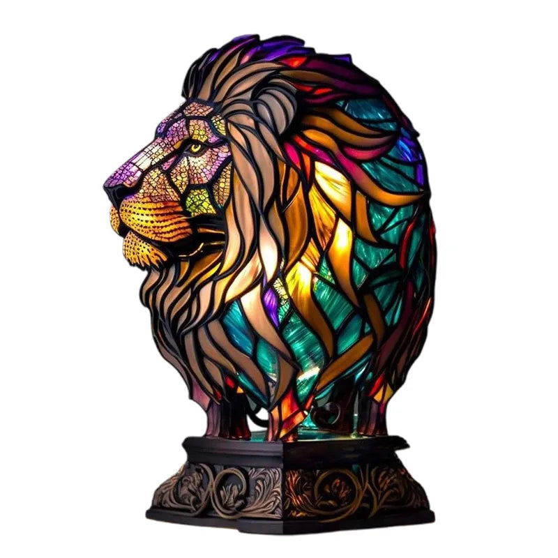 LuminaWild – Handmade Resin Art Lamp with 14 Colorful Animal Motifs