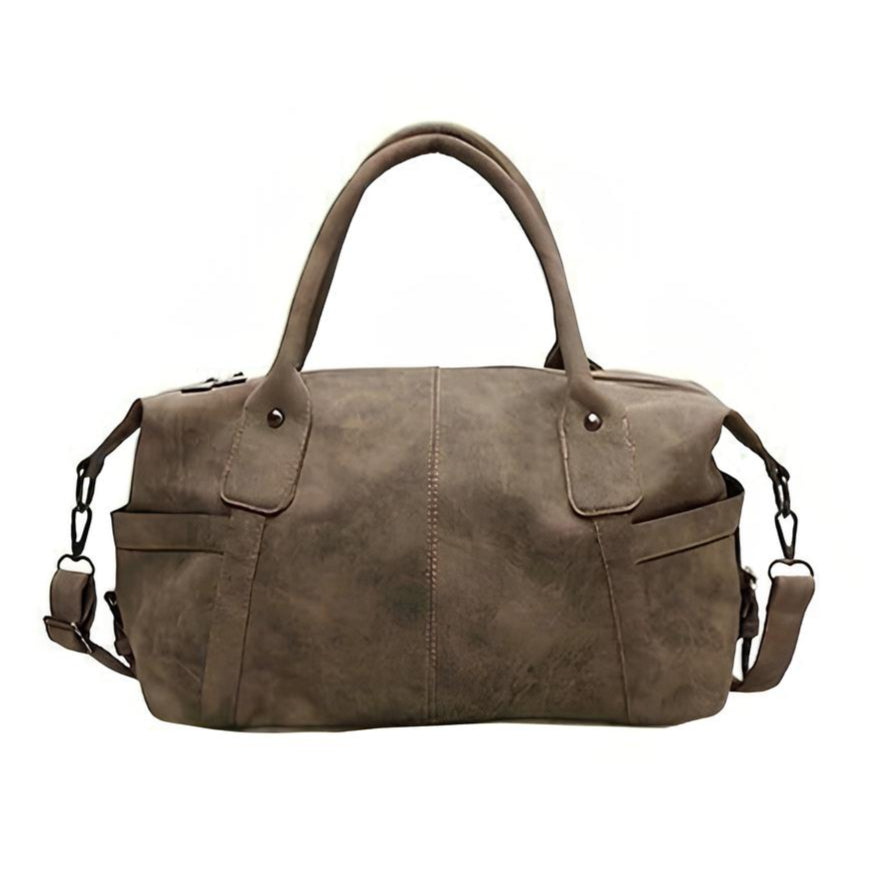 Valencia - Large Leather Tote Bag with Rectangular Design