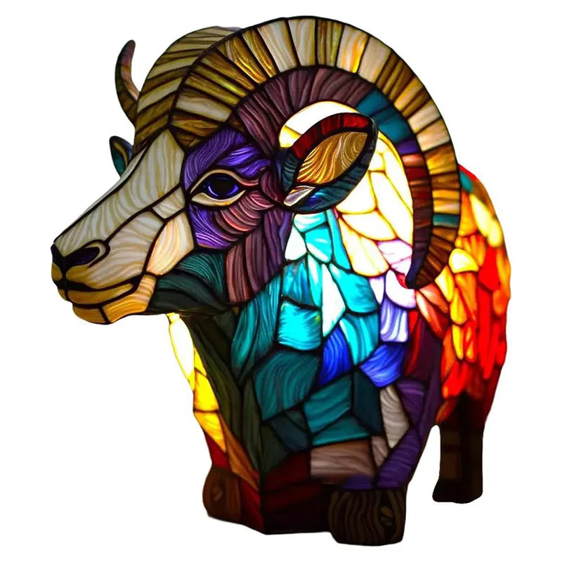 LuminaWild – Handmade Resin Art Lamp with 14 Colorful Animal Motifs