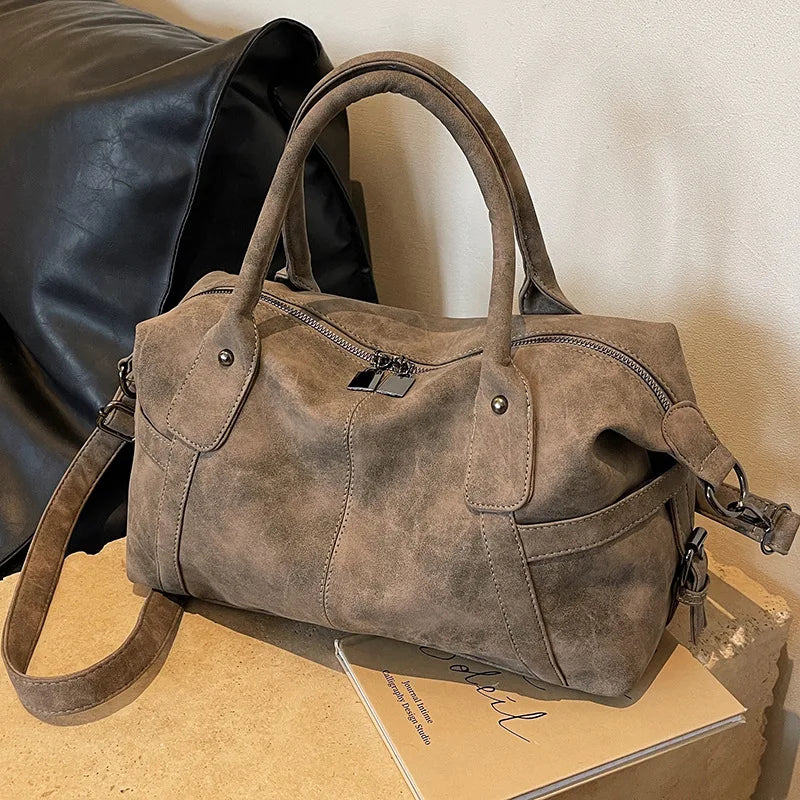 Valencia - Large Leather Tote Bag with Rectangular Design