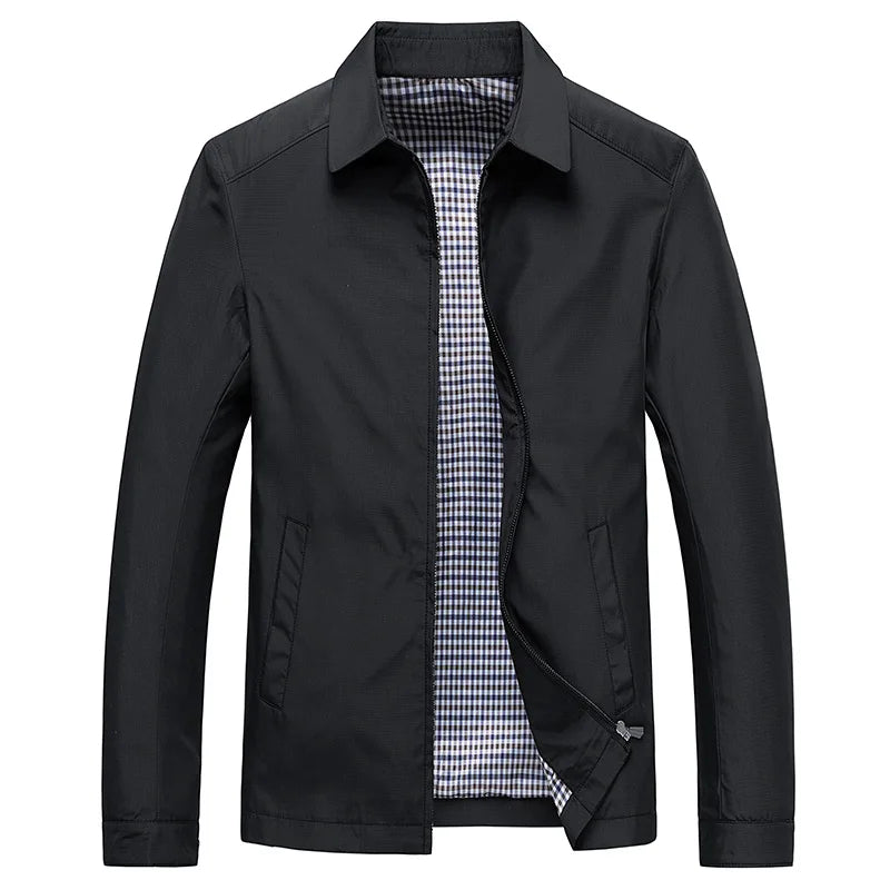 Liam – Lightweight Jacket with Fold-Over Collar and Zipper Closure
