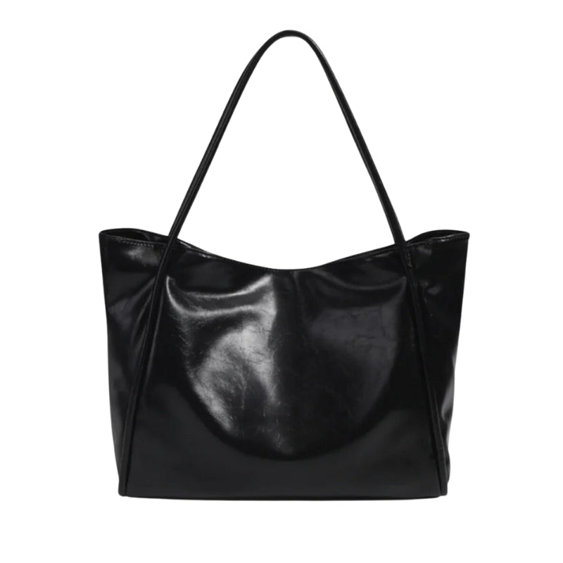 Corvina – Oversized Faux Leather Shoulder Bag with Adjustable Strap and Handles