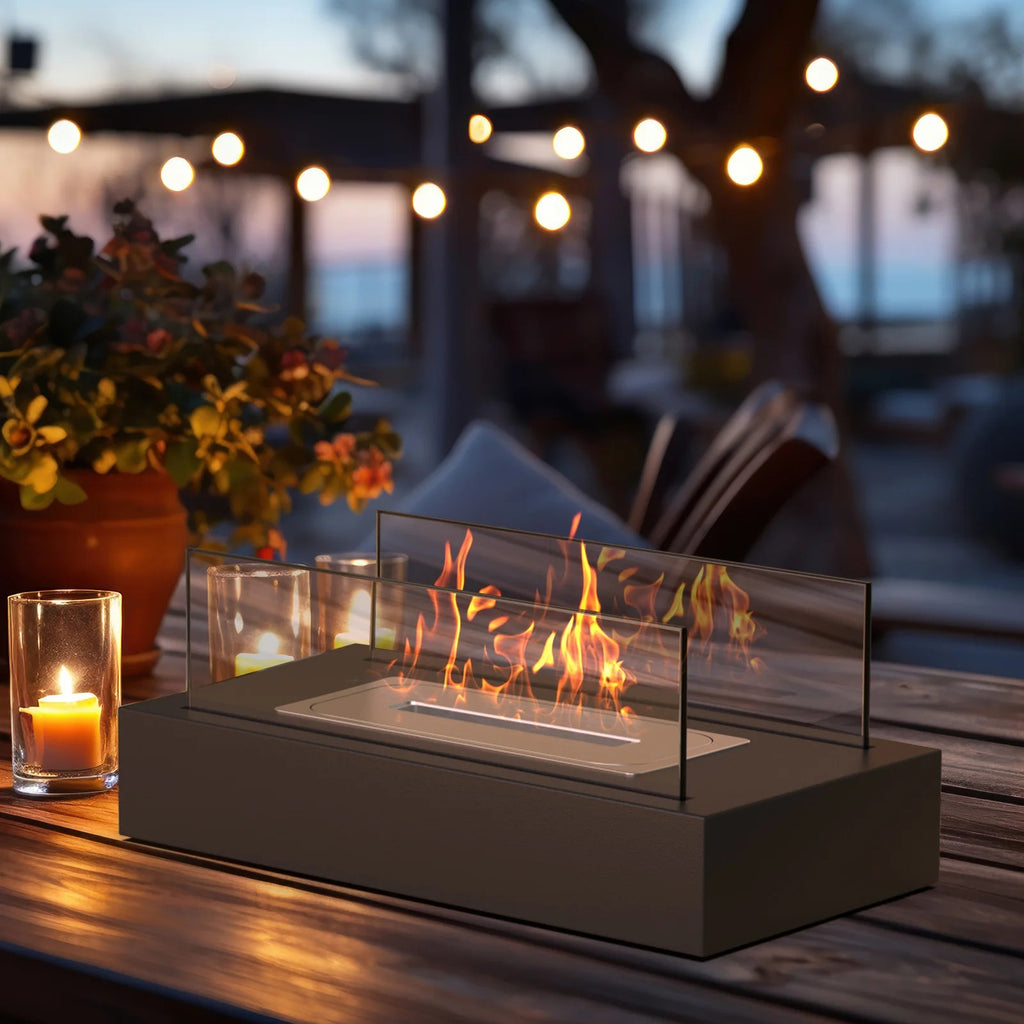 HearthLite – Stylish Portable Outdoor Wood Stove with Smoke-Reducing Glass Panels