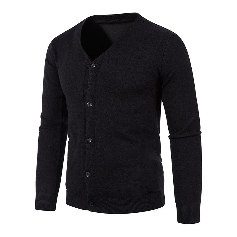 KnitHaven - Chunky Knit Cardigan With V-Neckline