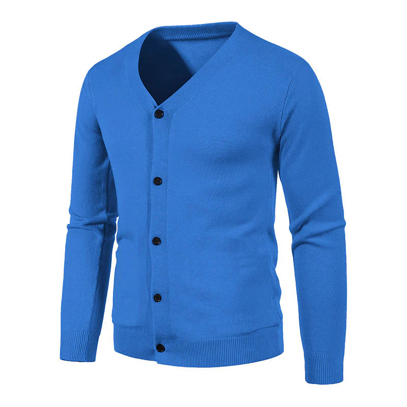 KnitHaven - Chunky Knit Cardigan With V-Neckline