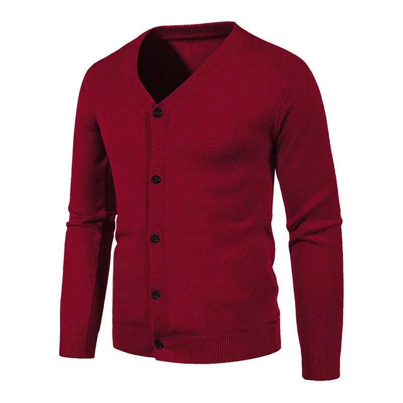 KnitHaven - Chunky Knit Cardigan With V-Neckline