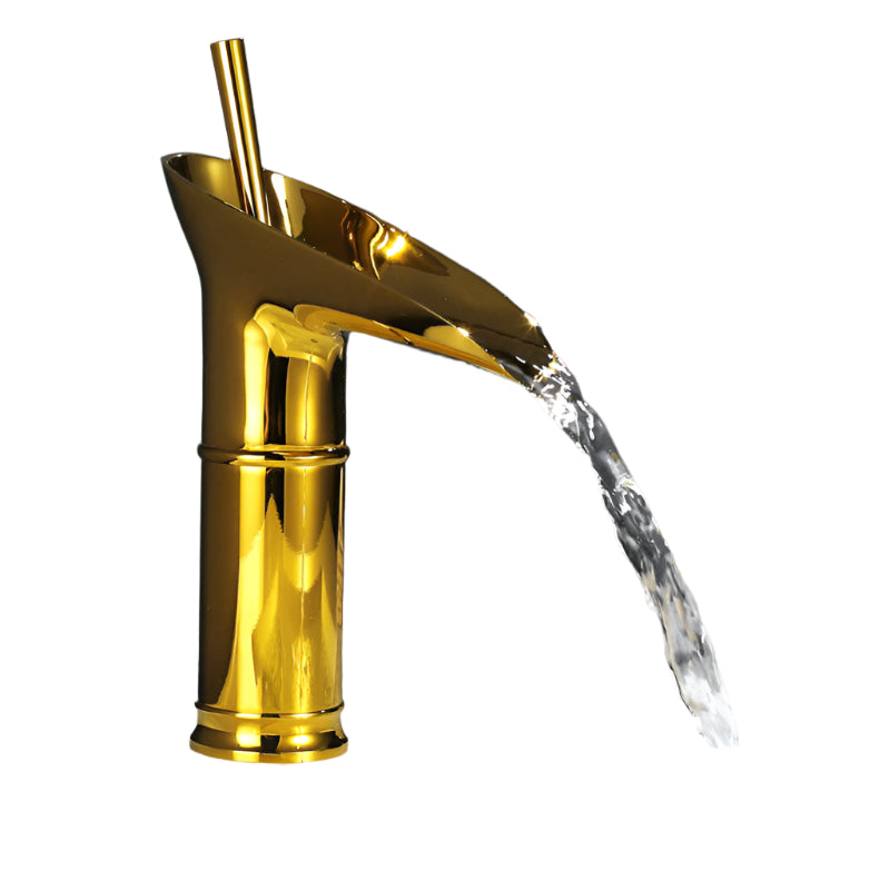 TranquilFlow – Elegant Waterfall Bathroom Faucet with Single-Hole Installation