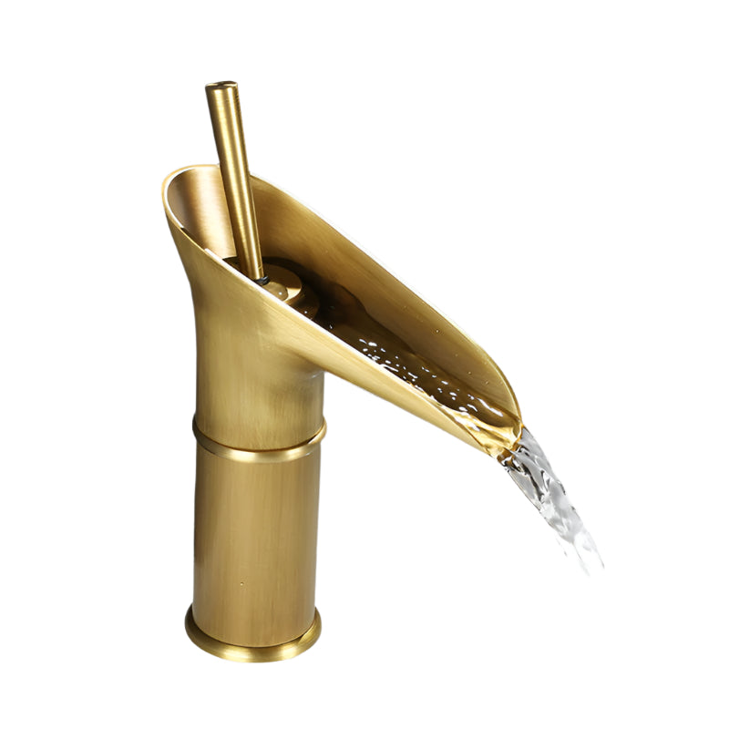 TranquilFlow – Elegant Waterfall Bathroom Faucet with Single-Hole Installation