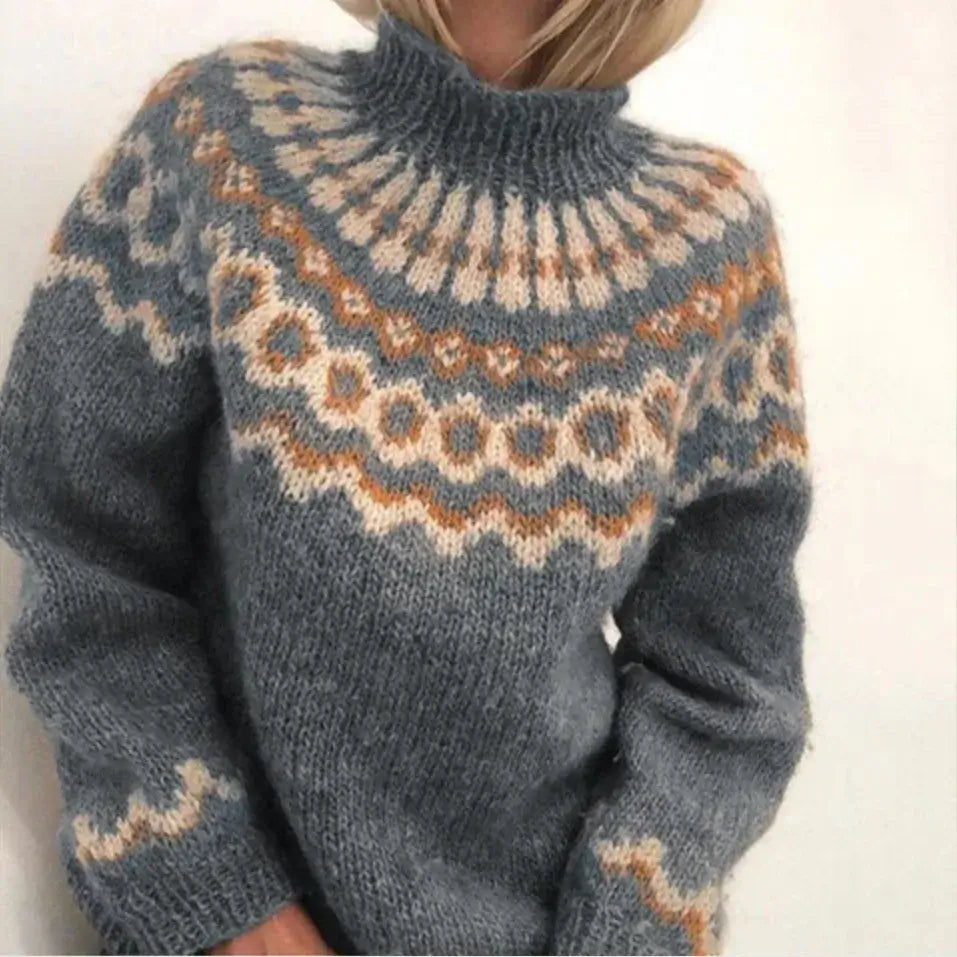 Eva – Knitted Turtleneck Sweater With Long Sleeves