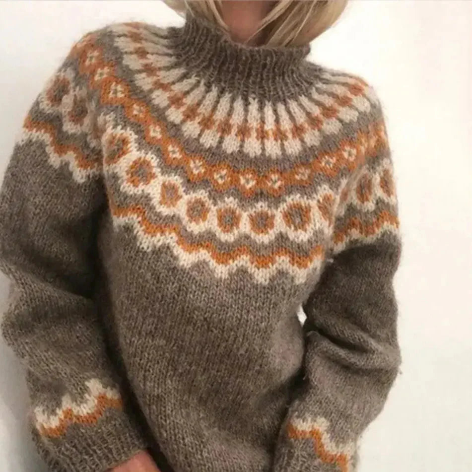 Eva – Knitted Turtleneck Sweater With Long Sleeves