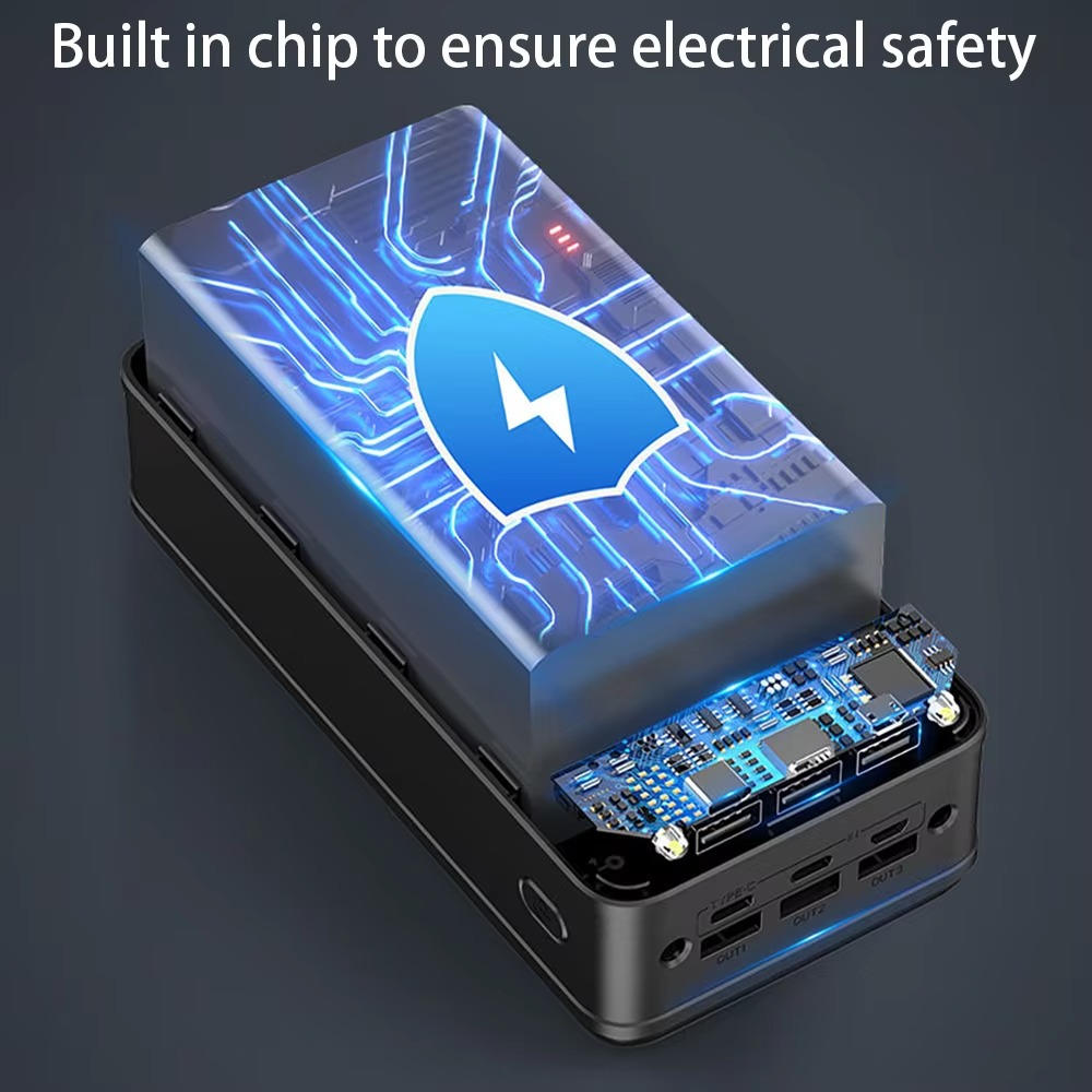 ChargeMax – High-Capacity Power Bank with Triple Port Fast Charging and LED Display