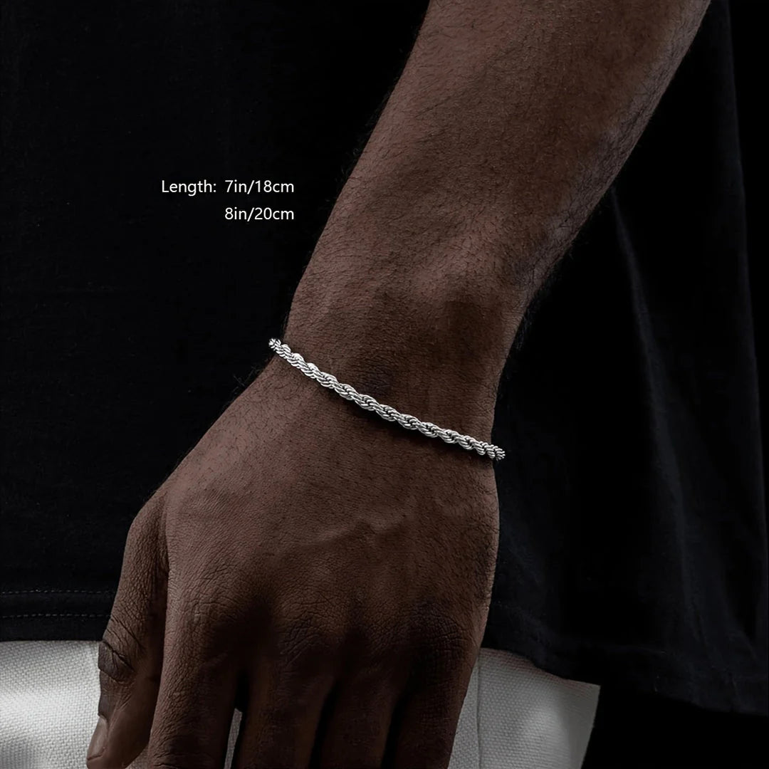 Victor – Bracelet With Twisted Rope Chain in Stainless Steel