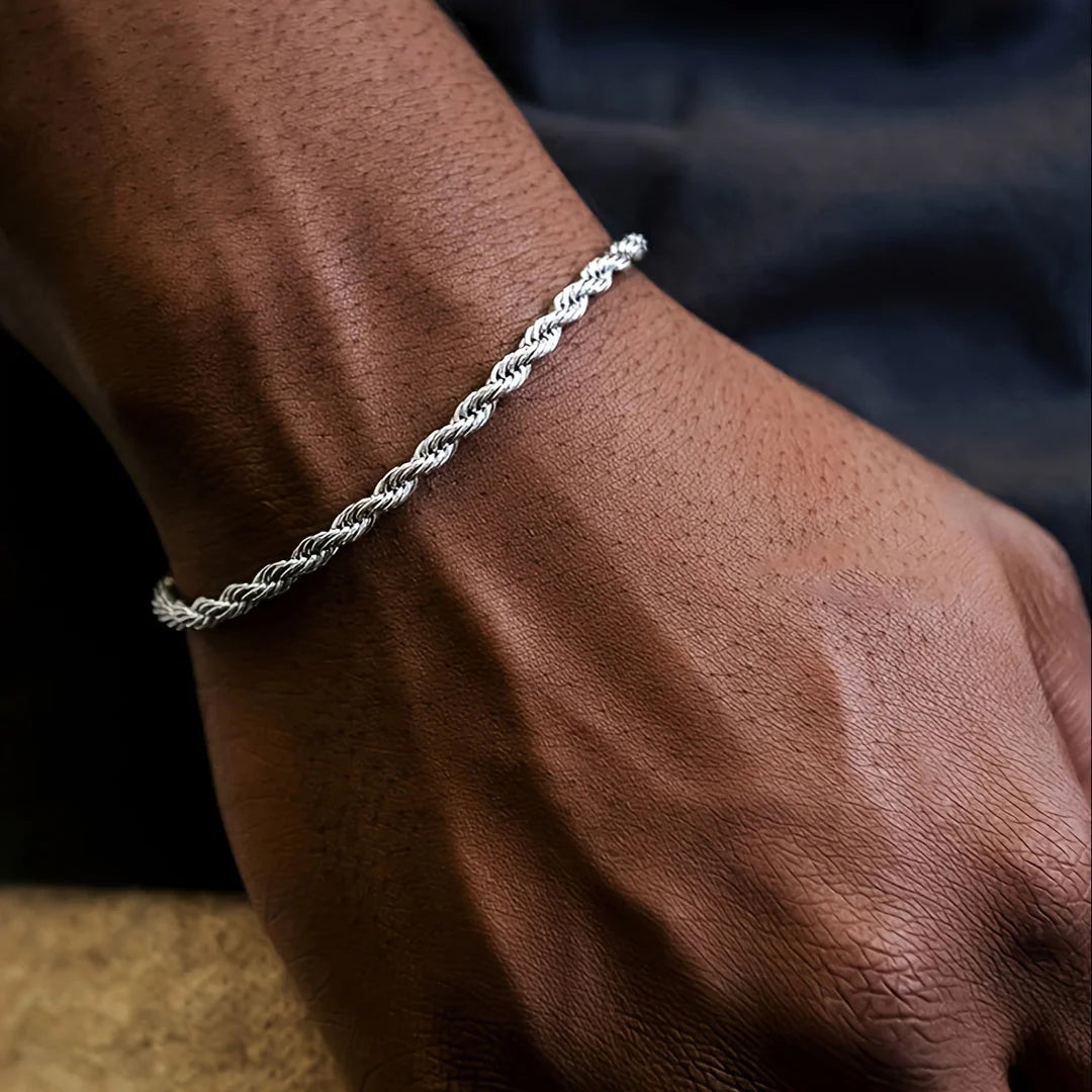 Victor – Bracelet With Twisted Rope Chain in Stainless Steel