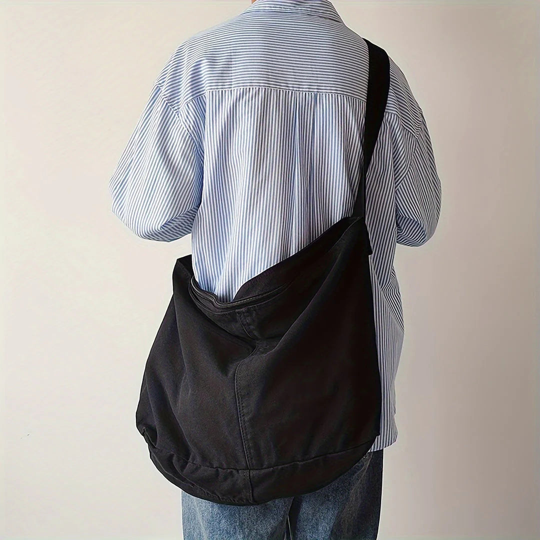Harris – Canvas Shoulder Bag With Adjustable Wide Strap