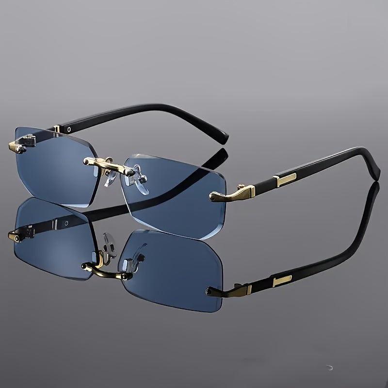 Auren – Square Rimless Glasses With Stainless Steel Temples