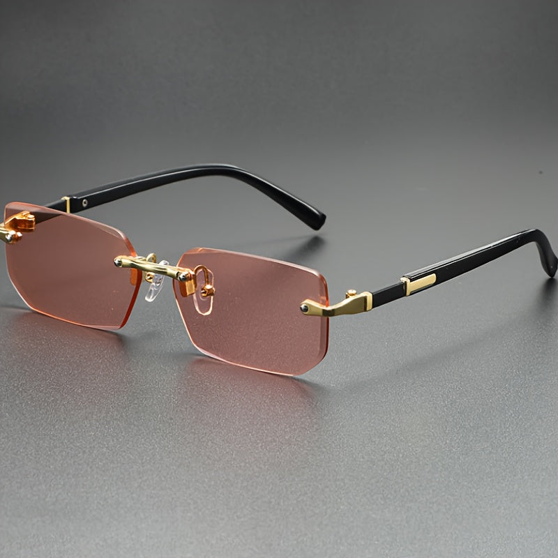 Auren – Square Rimless Glasses With Stainless Steel Temples