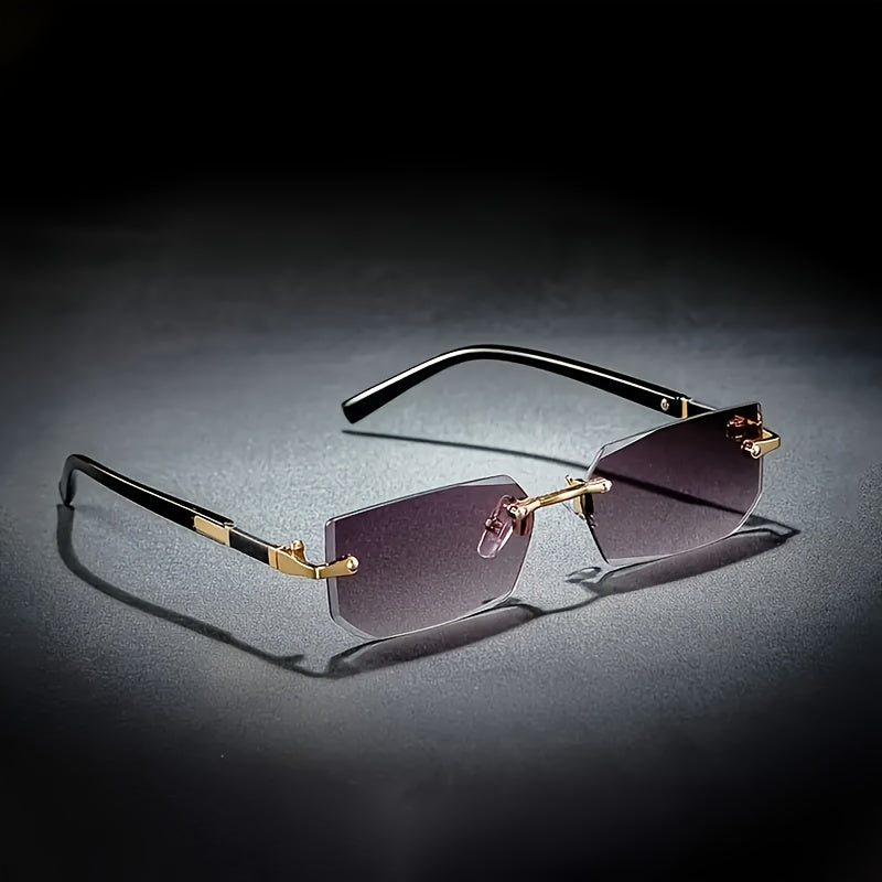Auren – Square Rimless Glasses With Stainless Steel Temples