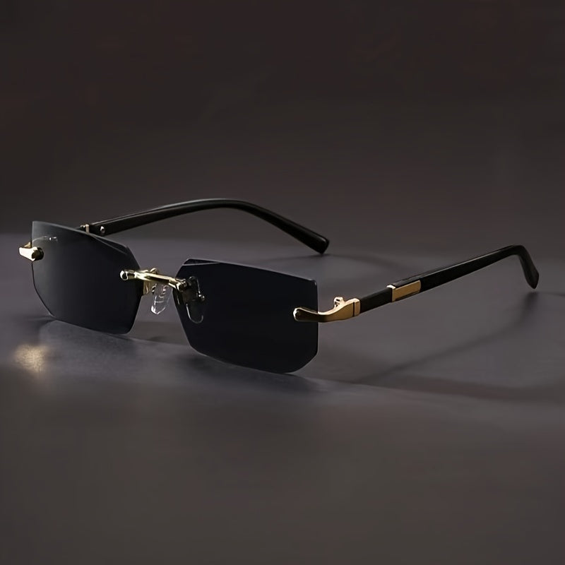Auren – Square Rimless Glasses With Stainless Steel Temples