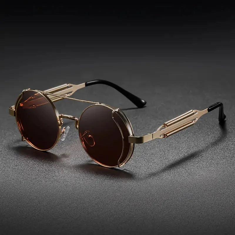 Quentin – Steampunk Sunglasses With Metal Frame and Polarised UV400 Lenses