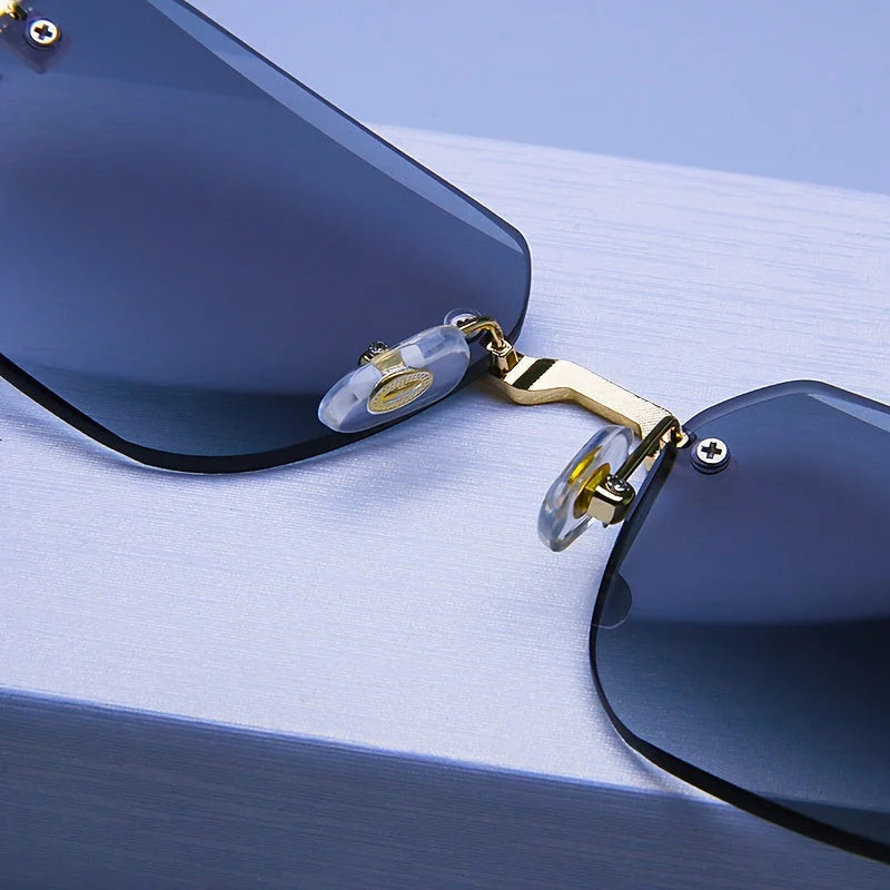 Lorenzo – Rimless Metal Sunglasses With Gradient Polycarbonate Lenses