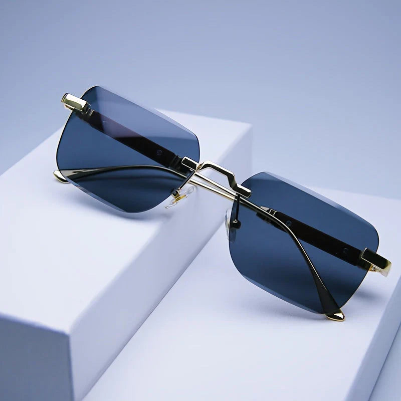 Lorenzo – Rimless Metal Sunglasses With Gradient Polycarbonate Lenses
