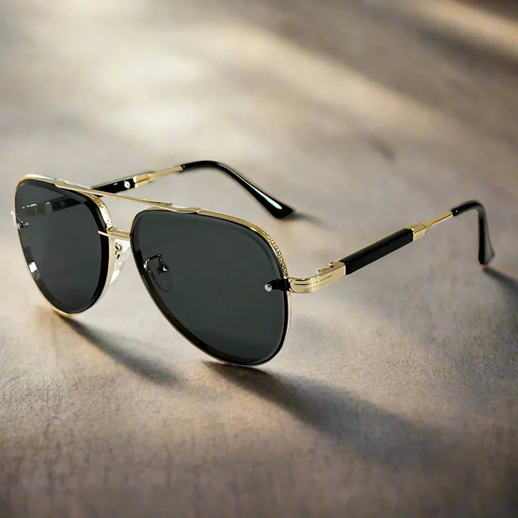 Leander – Oval Sunglasses With Stainless Steel Frame and Polarised UV400 Lenses