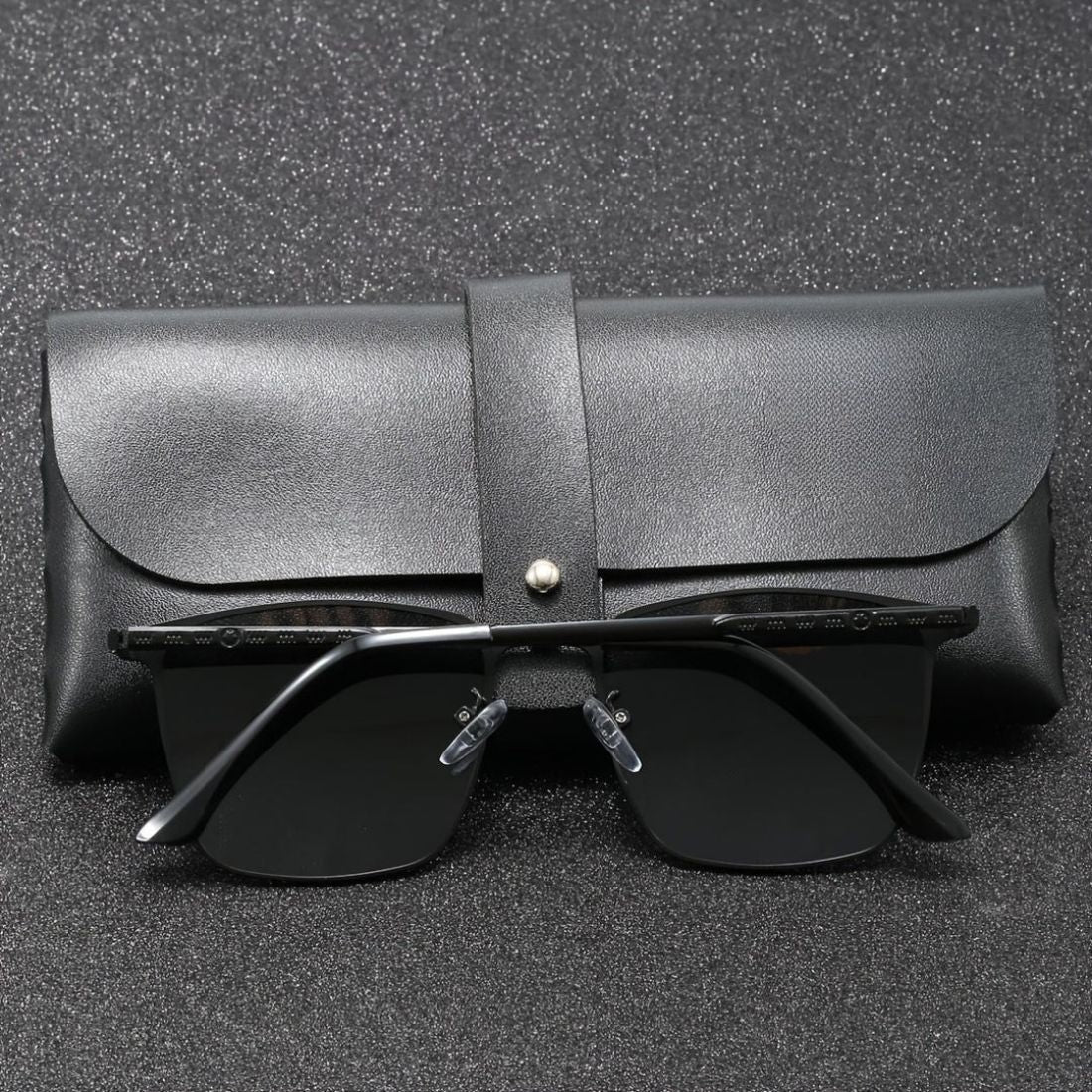 Damian – Sunglasses With Stainless Steel Square Frame And Polarised TAC Lenses