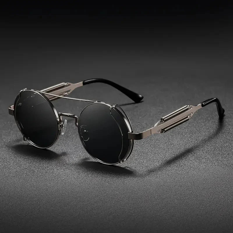 Quentin – Steampunk Sunglasses With Metal Frame and Polarised UV400 Lenses
