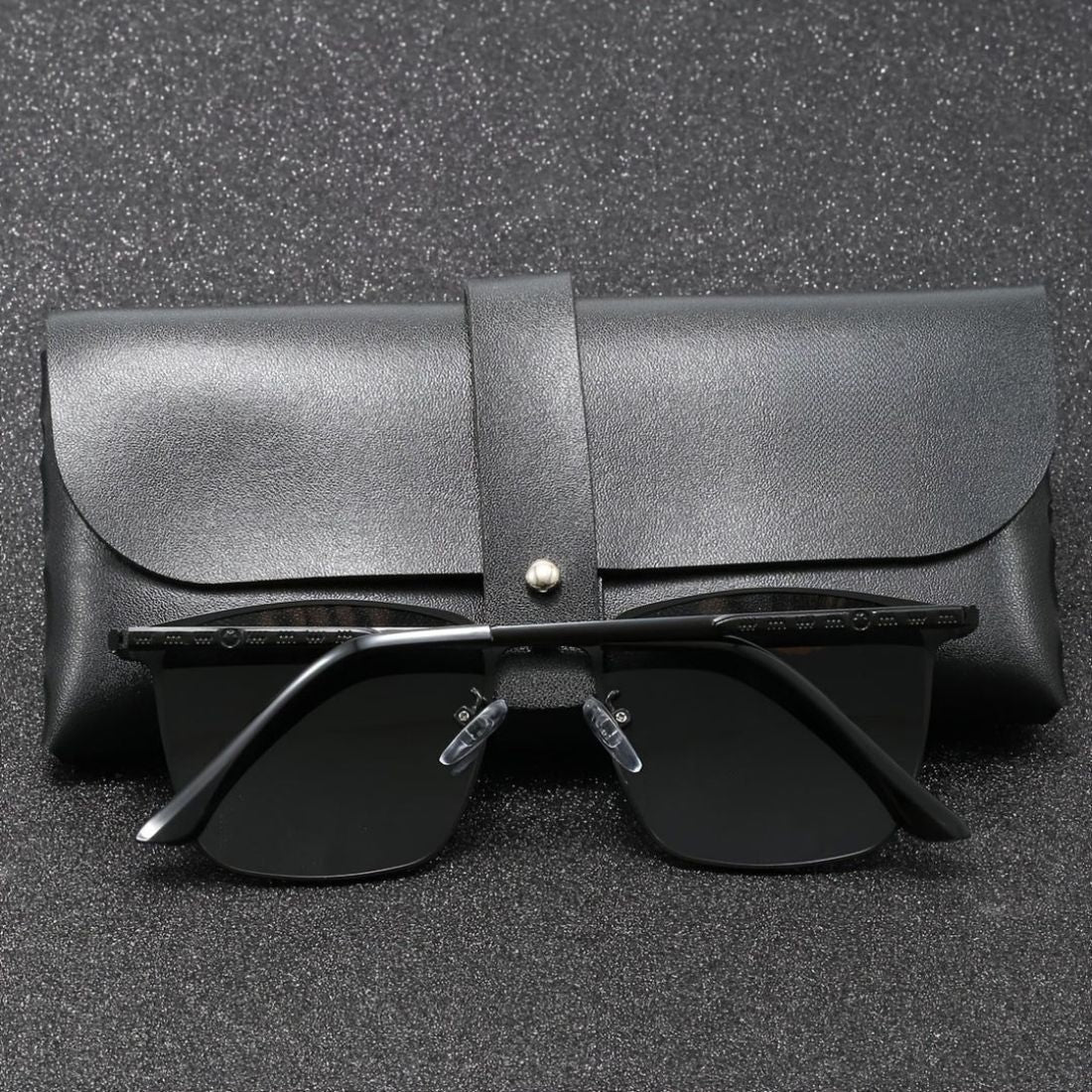 Damian – Sunglasses With Stainless Steel Square Frame And Polarised TAC Lenses