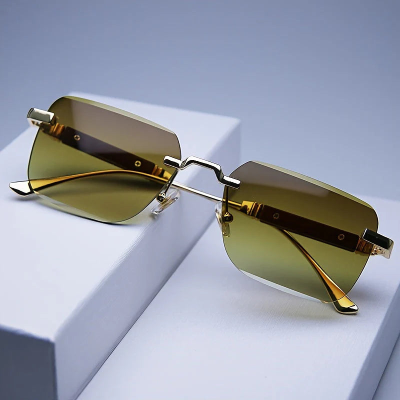 Lorenzo – Rimless Metal Sunglasses With Gradient Polycarbonate Lenses