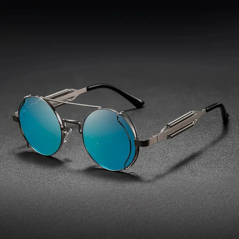 Quentin – Steampunk Sunglasses With Metal Frame and Polarised UV400 Lenses