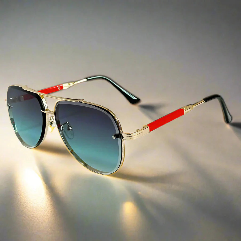 Leander – Oval Sunglasses With Stainless Steel Frame and Polarised UV400 Lenses