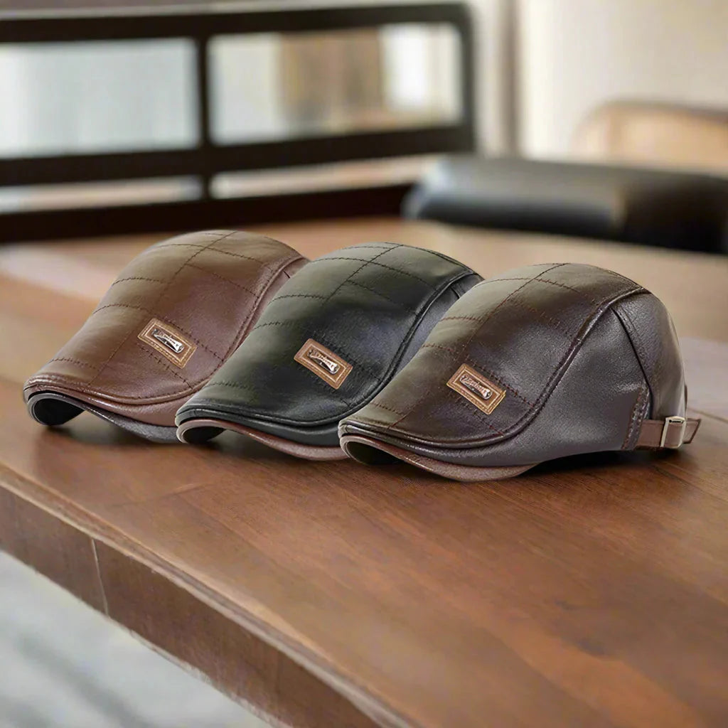 Hector – Beret With PU Leather Finish and Adjustable Closure