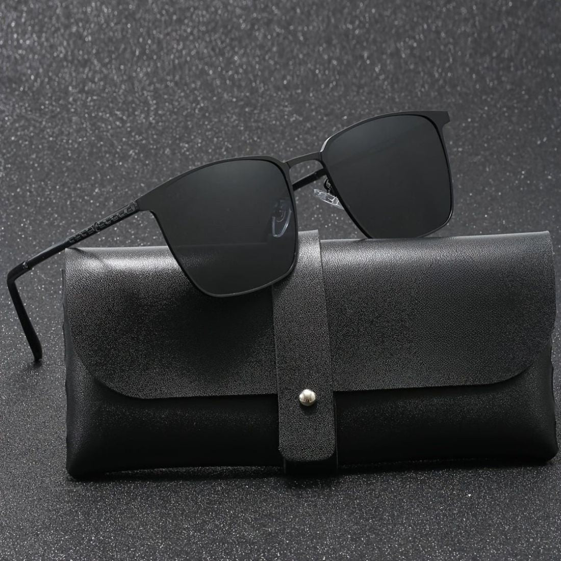 Damian – Sunglasses With Stainless Steel Square Frame And Polarised TAC Lenses