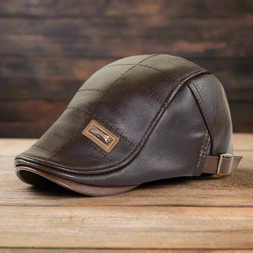 Hector – Beret With PU Leather Finish and Adjustable Closure