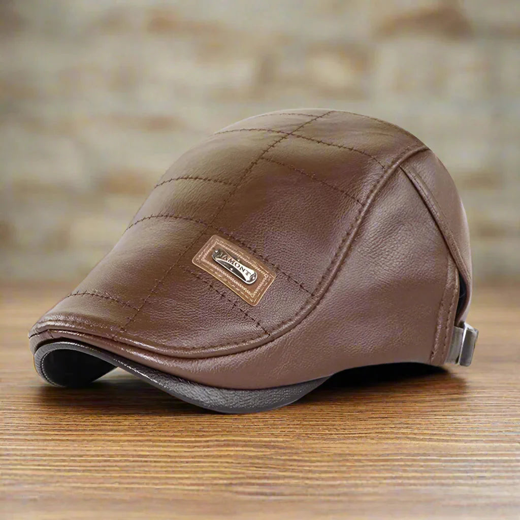 Hector – Beret With PU Leather Finish and Adjustable Closure