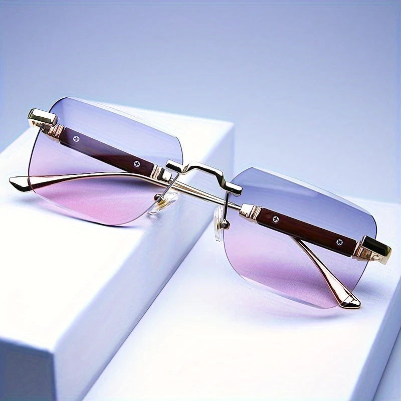 Lorenzo – Rimless Metal Sunglasses With Gradient Polycarbonate Lenses