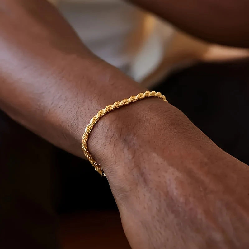 Dorian – Bracelet Set With Twist and Chain Design in Iron