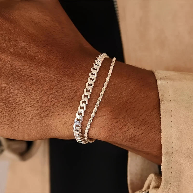 Dorian – Bracelet Set With Twist and Chain Design in Iron