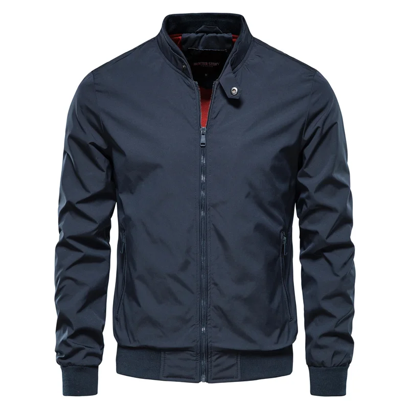 Zarven – Polyester Spring Jacket with Pockets and Front Zip