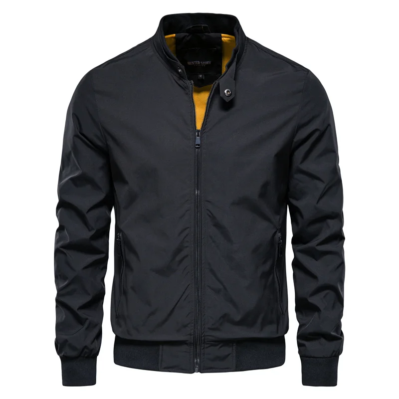 Zarven – Polyester Spring Jacket with Pockets and Front Zip