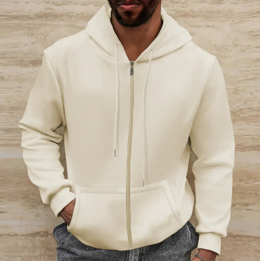 Navaro – Hooded Jacket With Waffle Texture and Full Zip