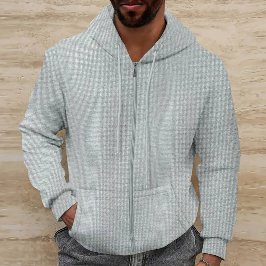 Navaro – Hooded Jacket With Waffle Texture and Full Zip