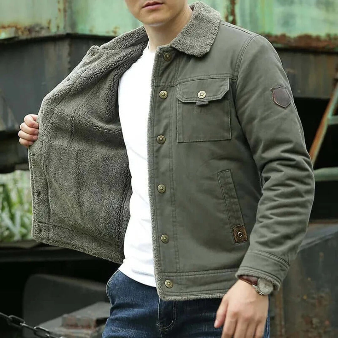 Aldric – Cotton Canvas Jacket With Fleece Lining