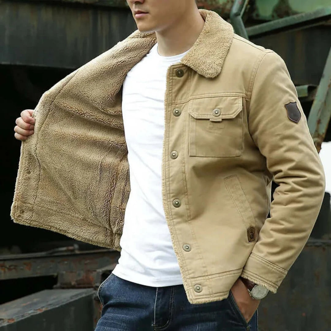 Aldric – Cotton Canvas Jacket With Fleece Lining